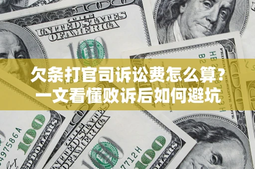 北京欠条打官司诉讼费怎么算？一文看懂败诉后如何避坑